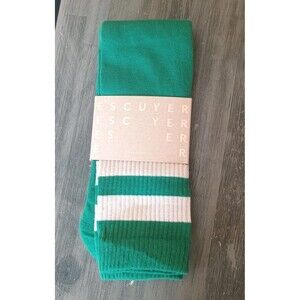 Escuyer Socks Made In Portugal Green Ecru 36 - 45 Unisex Striped Tube Socks